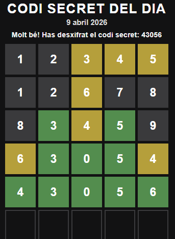 Codi secret del dia